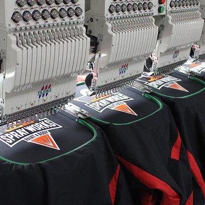 Custom embroidery for a Jacksonville auto body business.