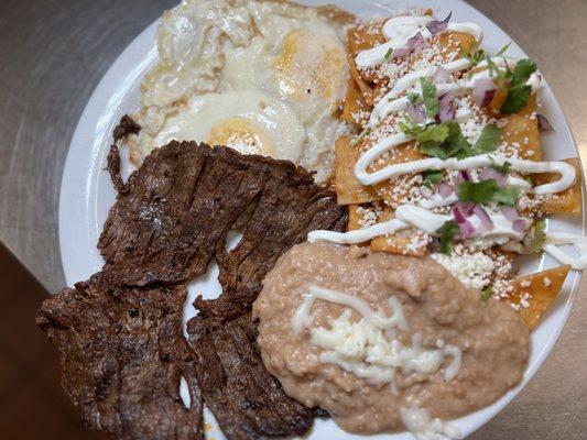 Chilaquiles with Carne Asada