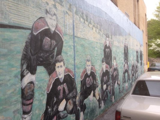 Mural of Blythe Township High School 1939 State Football Championship