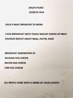 Breakfast Menu