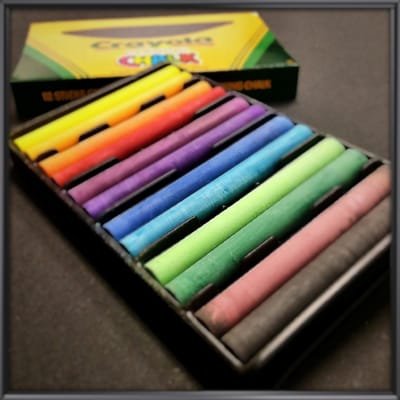 Crayola Drawing Chalk! Great for black paper sketches!