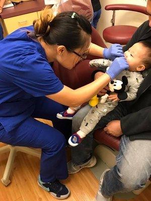 This is my sons first dentist visit and he is now 6 . We really grew with carrier dentistry ,and I hope you have the same experience!