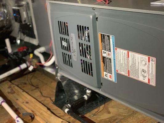 Gas furnace with new media cabinet.