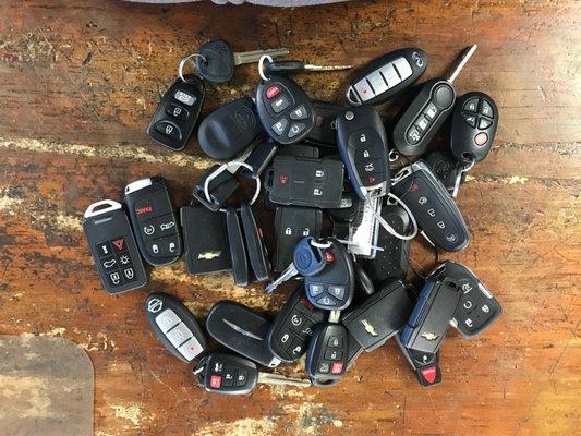 We can take care of keys and factory remotes for about 95% of vehicles manufactured to date!