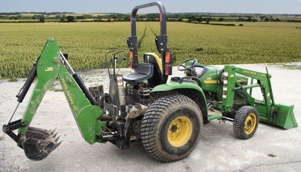 John Deere with backhoe