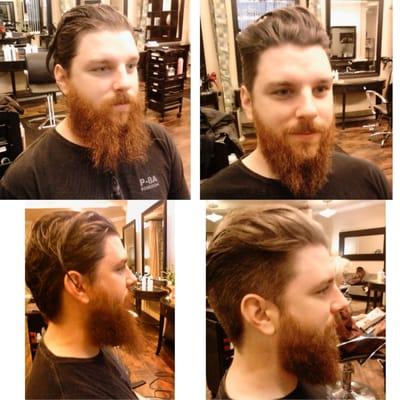 Mens cut and beard grooming