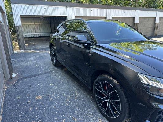 A nice 2023 Audi cleaned after traveling across the country.