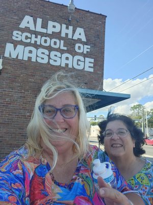 Fantastic massage, staff at Alpha School of Massage- two very satisfied customers right here!!!!