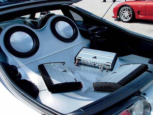 the hatch of a Toyota Supra. This installation won "Best of Show" at a HUGE car show in Florida. Also featured in the national press.