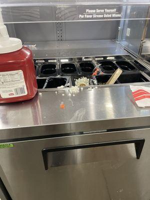 Dirty prep food  area