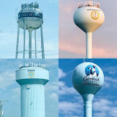 Some of the OBX water towers, KDH is the top left!