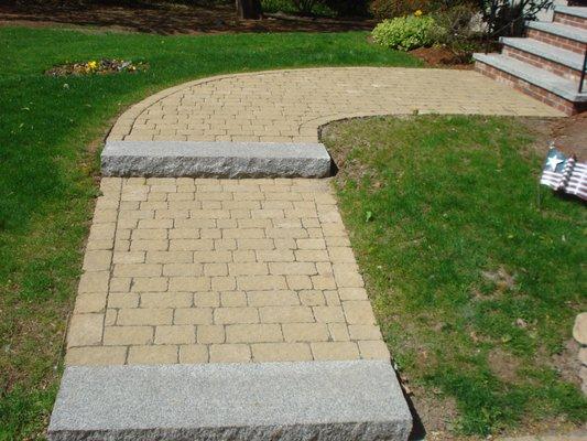 Granite steps with Pavers