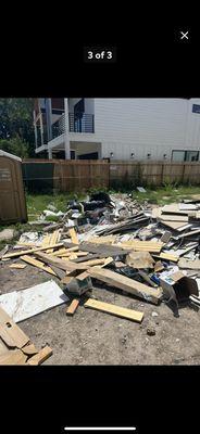 Construction debris clean up text me or call me for a free estimate