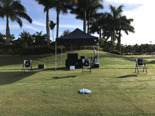 Set up for a golf school