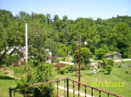 view from vacation house porch.