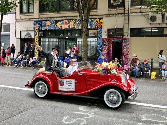 Actor portraying 1907 Mayor Harry Lane - Grand Floral Parade - Portland Rose Festival