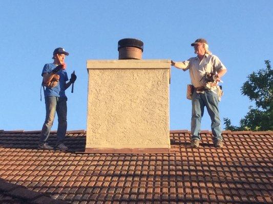 Roof and fireplace maintenance.