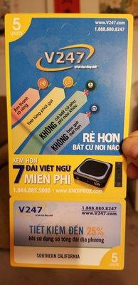 $5 = 50mins to Saigon, Vietnam. Mom will buy about 1 or 2 of these, but she still prefers the $2 cards more.