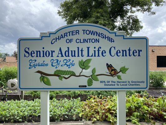 Garden of Life flower and vegetable garden. 80% of the harvest is donated to local charities.