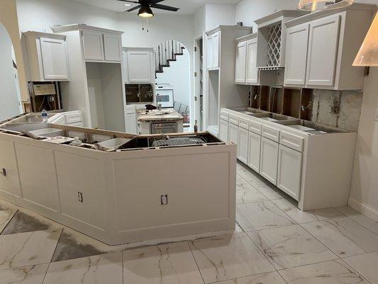 Kitchen only Prekat Finish for these gorgeously placed cabinets. The smooth and durability on this finish preferred for long lasting results