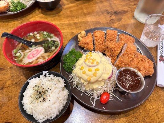 Pork loin katsu and udon combo