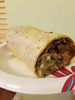 1/2 of a steak burrito