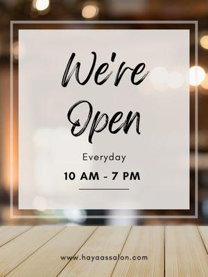 We are open now