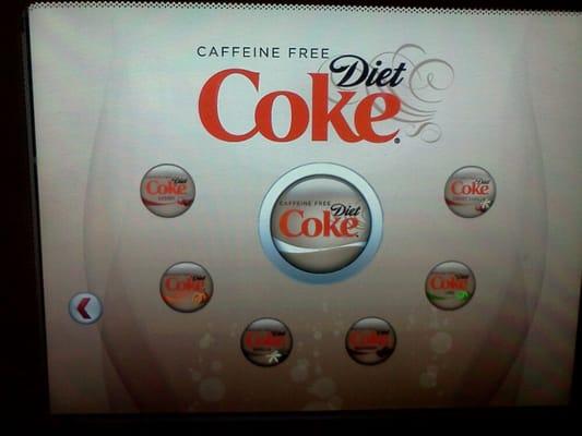 Diet coke w either cherry, orange, vanilla, rasberry, lime, etc.