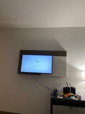 Tv is so small for a suite "