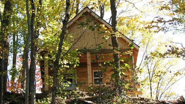 Log Cabins on the ridge.