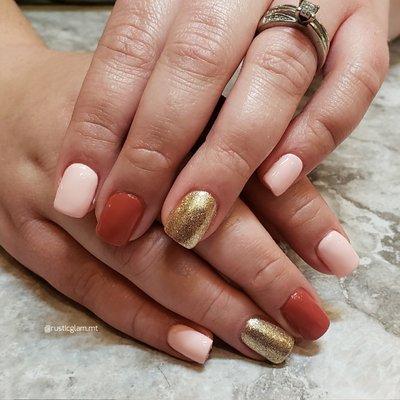 Pinks and Gold
Young Nails Hard Gel Fill