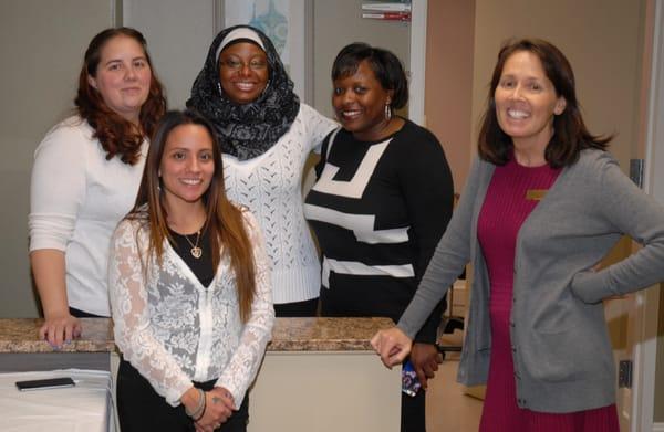 Some of our staff: L-R.: Jenny, Laura, Tahlisha, Latoya and Teresa