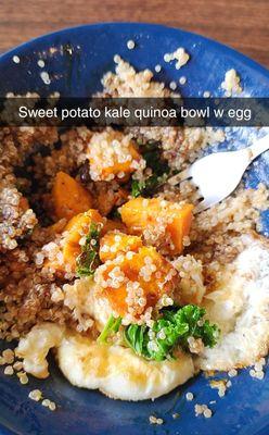 Kale/quinoa/sweet potato/egg-- nourishing af