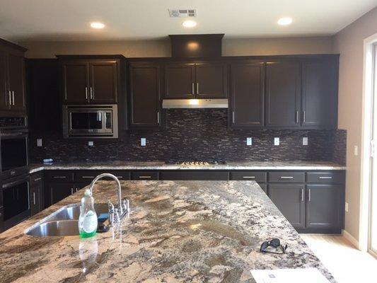 Cabinets after paint.