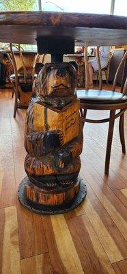 Carved bear table