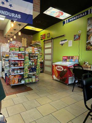 Their front counter with goodies for sale