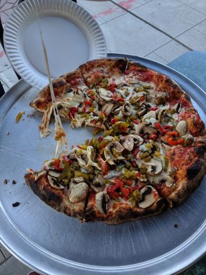 Mushroom and pepper pizza