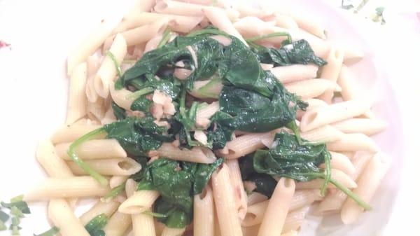 Penne Aglio Olio w/ Spinach