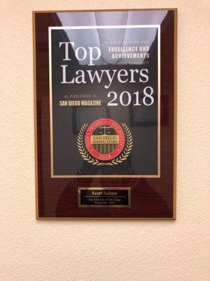 Top Lawyers 2018 as published in SD magazine!!!