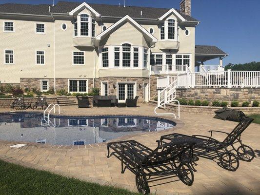 New custom home and outdoor living room built by Debcan Construction in Holmdel, NJ.