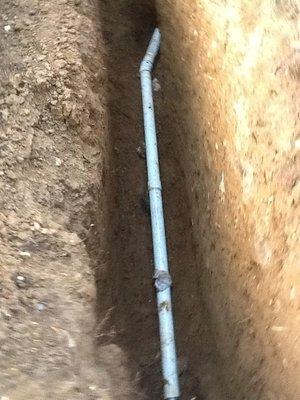 Sewer line replaced. gravel was installed after