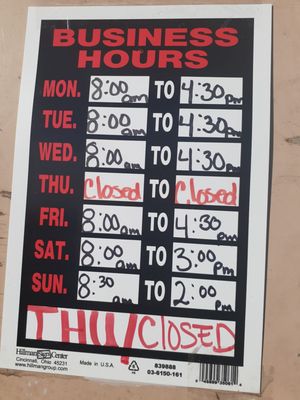 Our Bissness hours