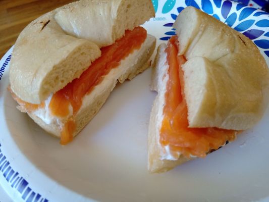 Nothing like lox and cream cheese on a bagel