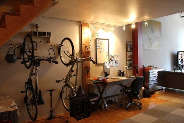 Bike storage by Freakishly Organized.