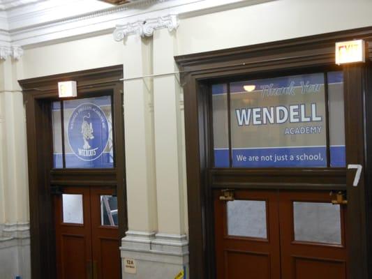 The use of Interior Perforated Window Film can also update your look!  @WendellPhillipsAcademy