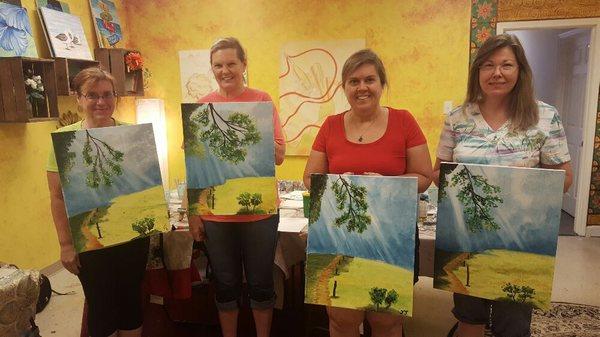 A fun Saturday morning Oil Painting workshop.