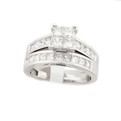 14KT. Princess Cut Diamond Ring with Matching Band ON SALE NOW $1798