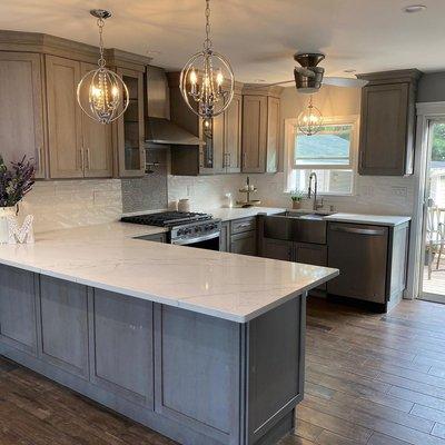 Countertops and backsplash designed, fabricated and installed by K&V Master