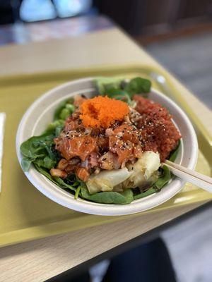 Regular bowl (3 scoops protein) w/ brown rice & salad