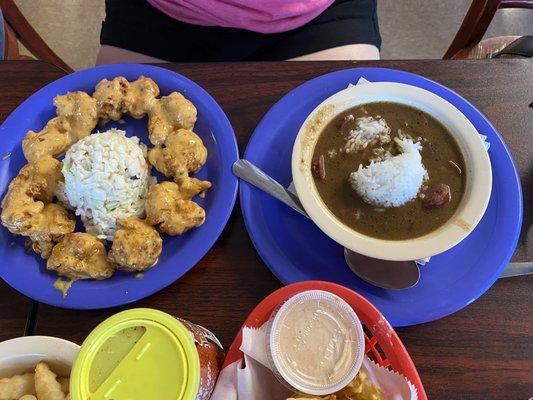 Gumbo and bang-bang shrimp